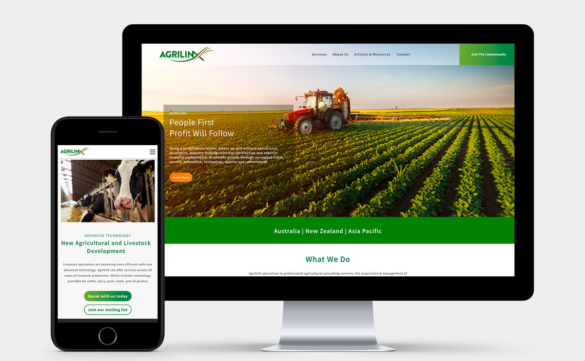 website design portfolio image for agrilinx