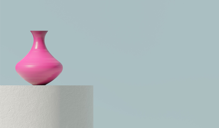 3d render of a vase used in a website